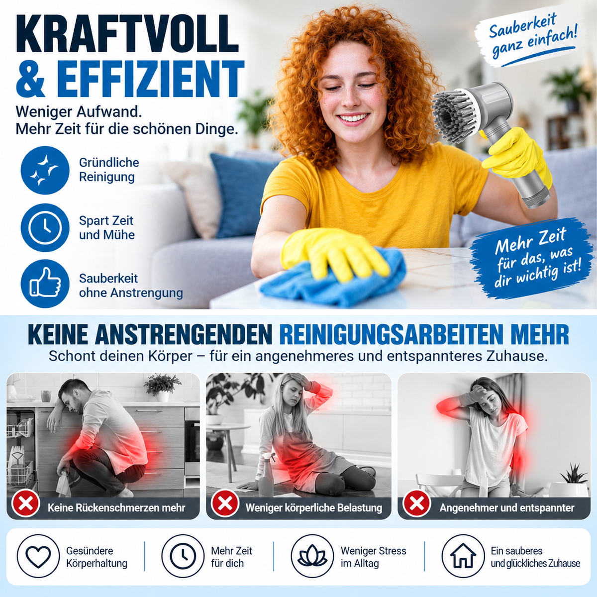 Elektrische Reinigungsbürste - kabellos & vielseitig