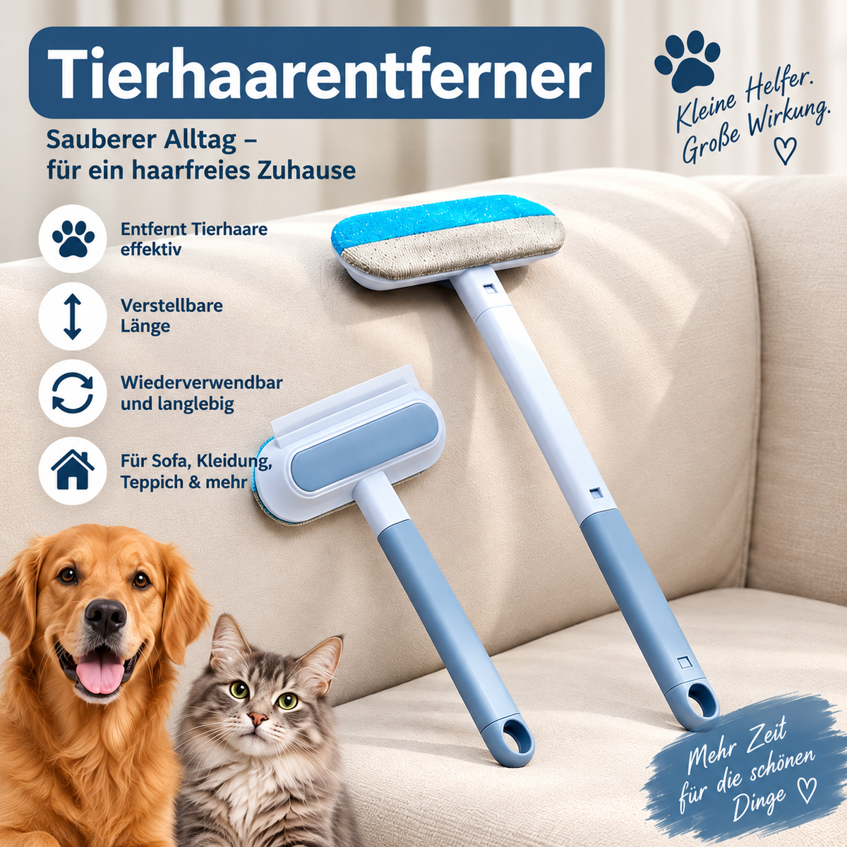 Tierhaarentferner - für Sofa & Kleidung