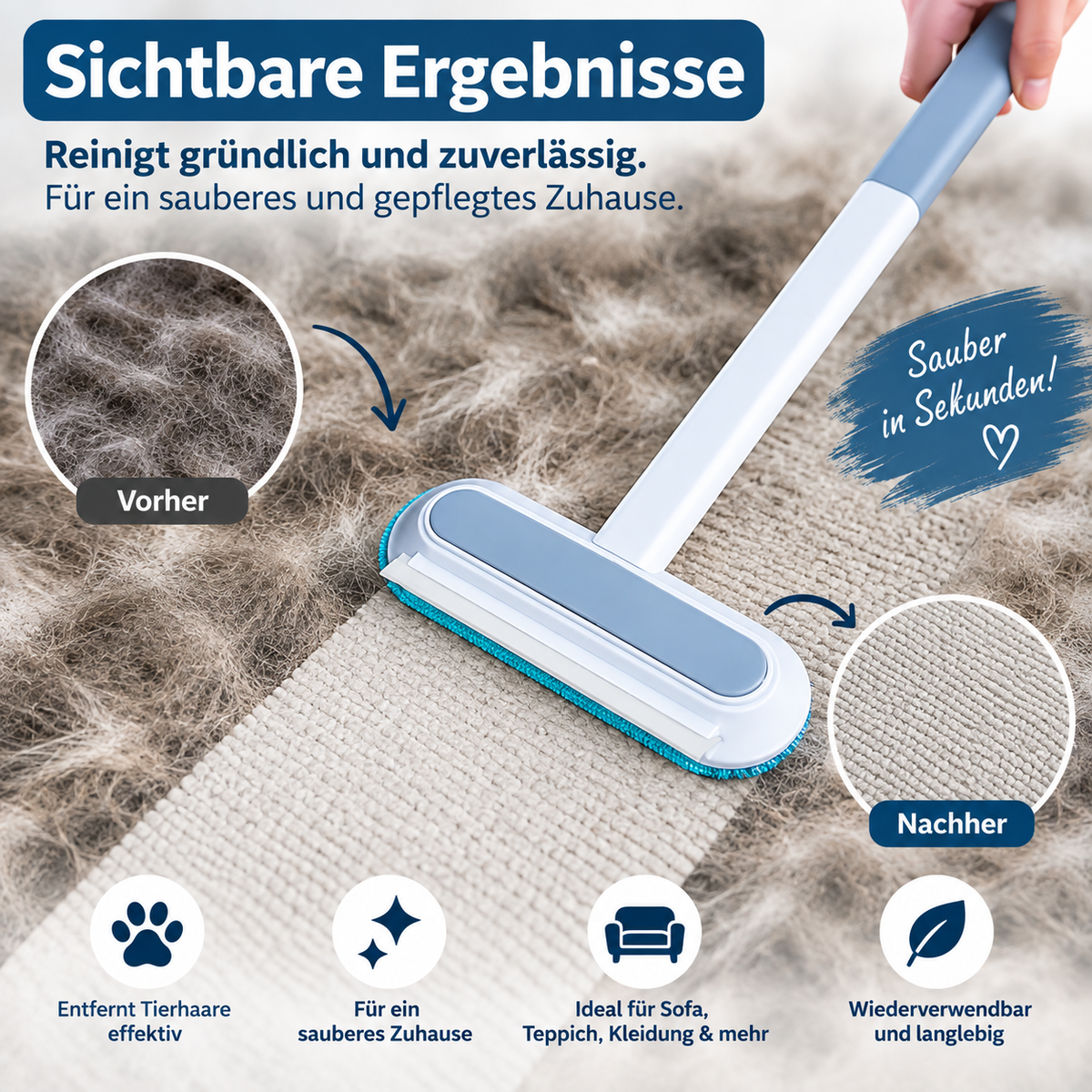 Tierhaarentferner - für Sofa & Kleidung
